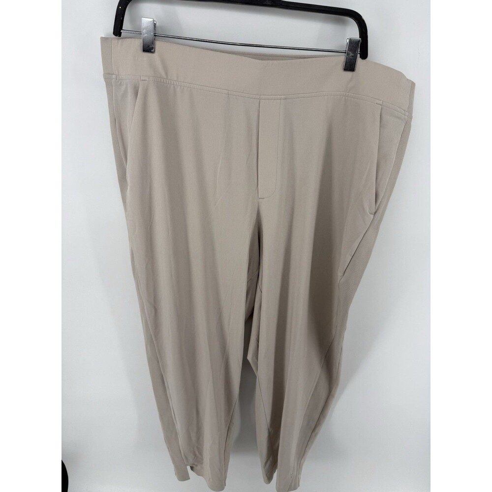 Athleta Brooklyn Ankle Pants Women's 18 Beige Stretch Pull On Tapered Preppy